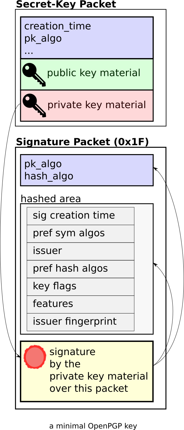 A minimal OpenPGP key, visualized Image